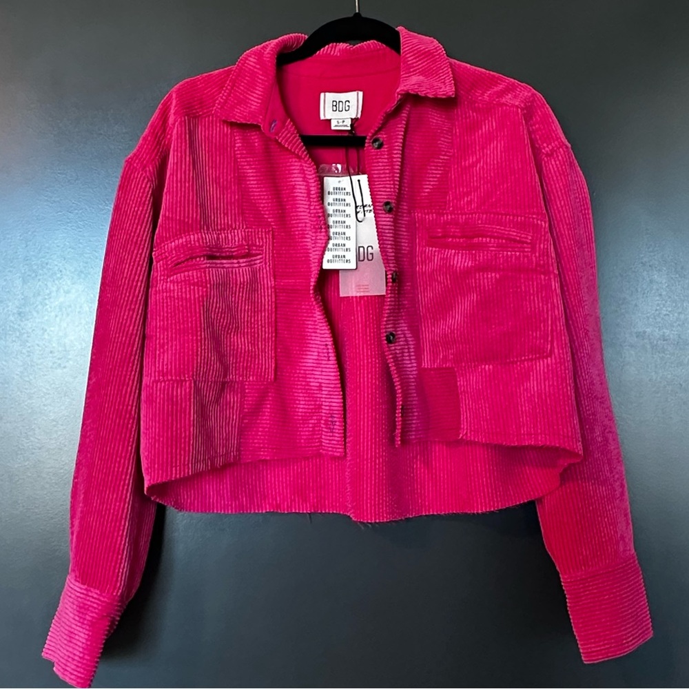 BDG Pink Corduroy Cropped Jacket